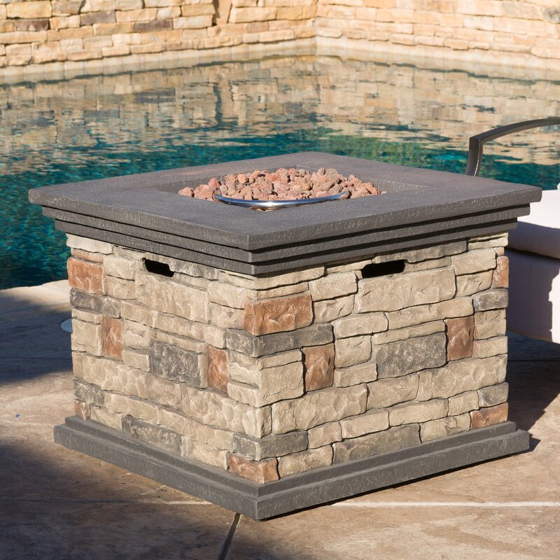 Freeport Park Herefordshire Polyresin Propane Fire Pit Table