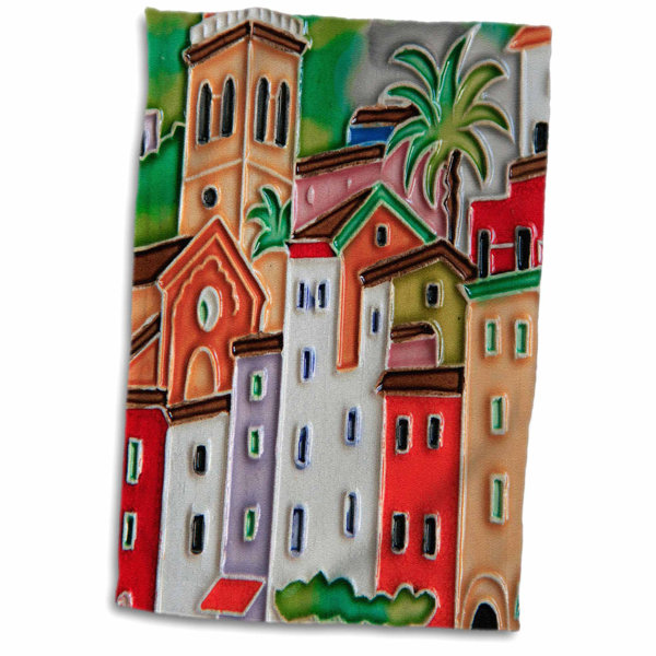 Symple Stuff Hardrick Hand Painted Glazed Ceramic Tile Hand Towel