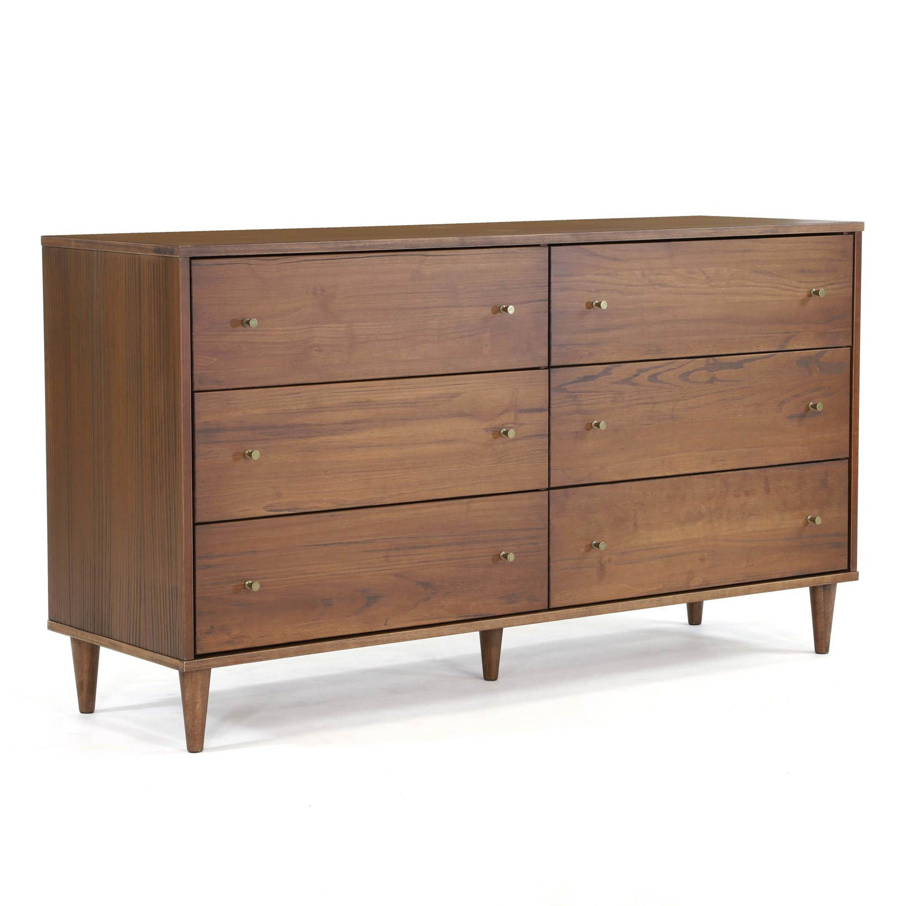 6 Drawer 61.5'' W Solid Wood Double Dresser