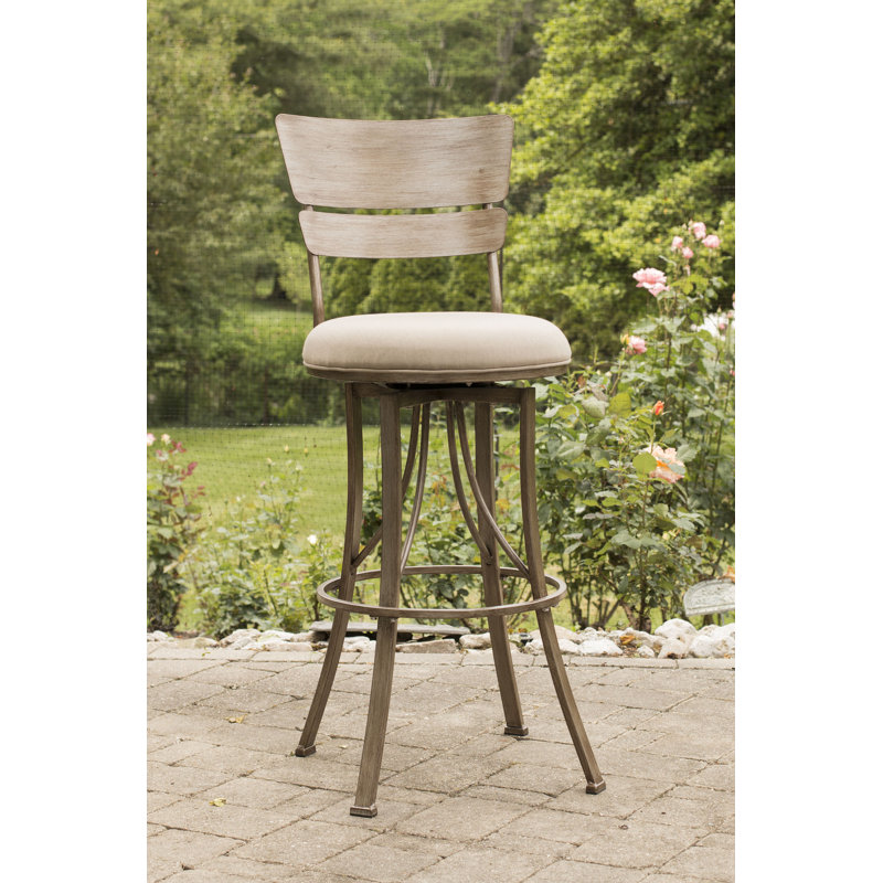 August Grove Ilyana 30 Swivel Indoor Outdoor Patio Bar Stool Ilyana 30 Swivel Indoor Outdoor Patio Bar Stool
