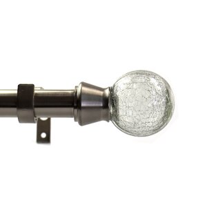 Crackle Single Curtain Rod and Hardware Set