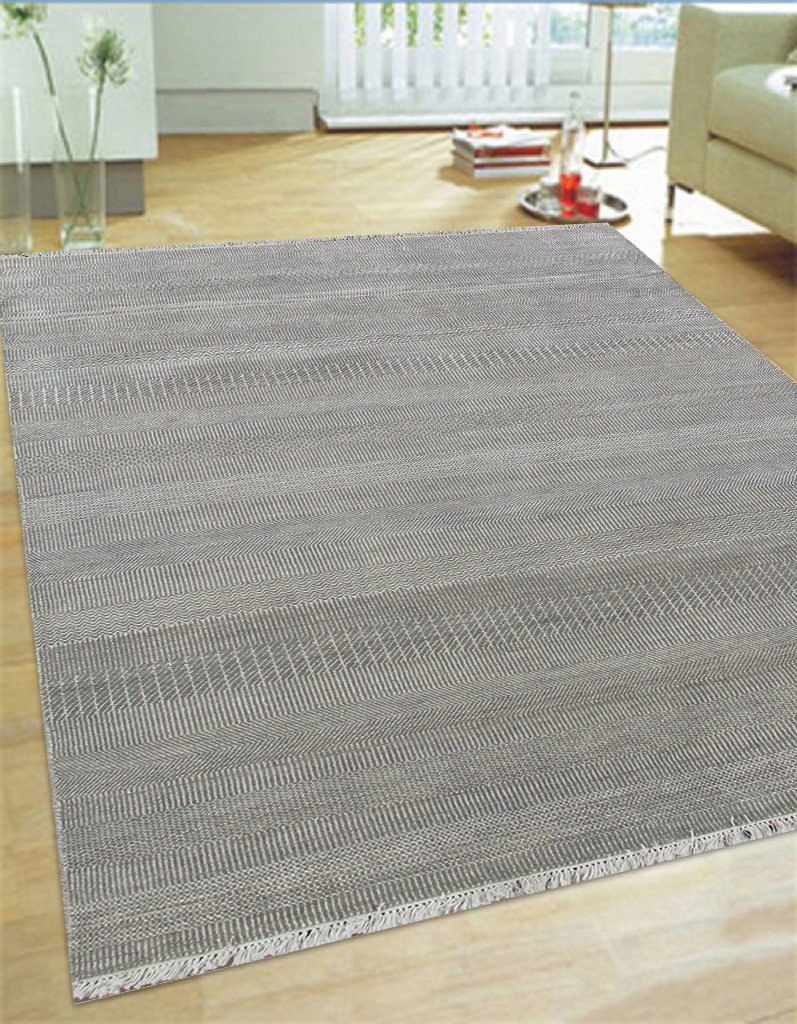 Hand Knotted Wool And Rayon From Bamboo Silk Area Rug