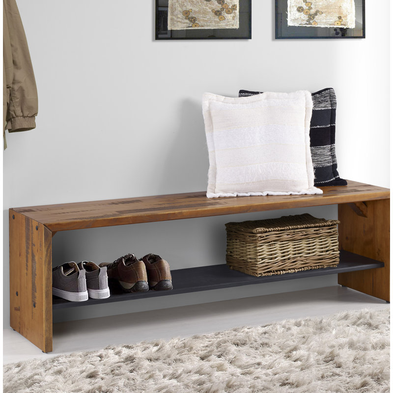 Loon Peak Arocho 58 Wood Storage Bench Reviews Wayfair
