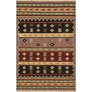 Jijum Knotted Wool Brown Area Rug