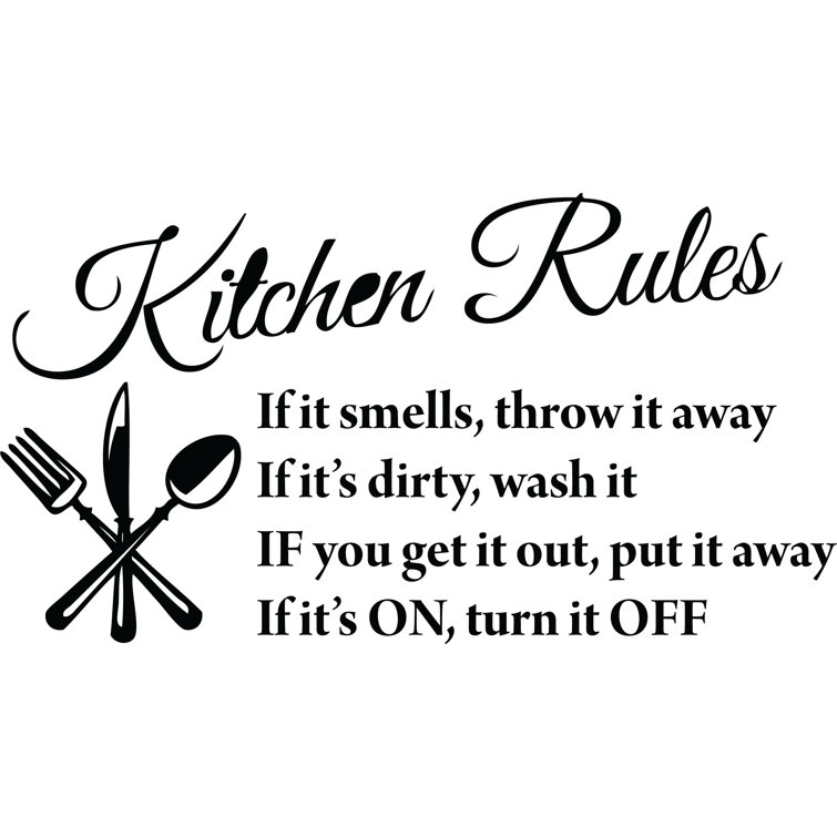 Trinx Kitchen Rules Wall Decal Wayfair
