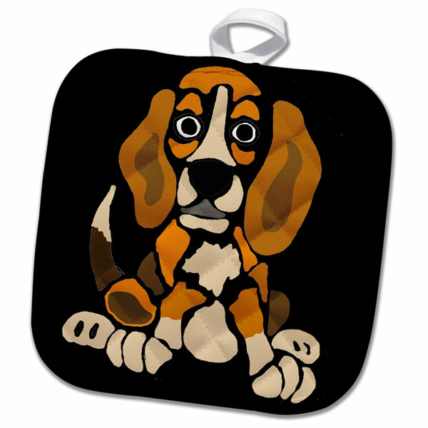 3drose Cool Funny Beagle Puppy Dog Abstract Art Original Potholder Wayfair