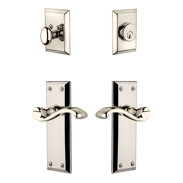 Grandeur Fifth Avenue Plate with Portofino Lever 2.375 Passage Polished Nickel