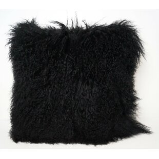 Grey Real Fur Cushion Cover Mongolian lamb Fur Pillow Case