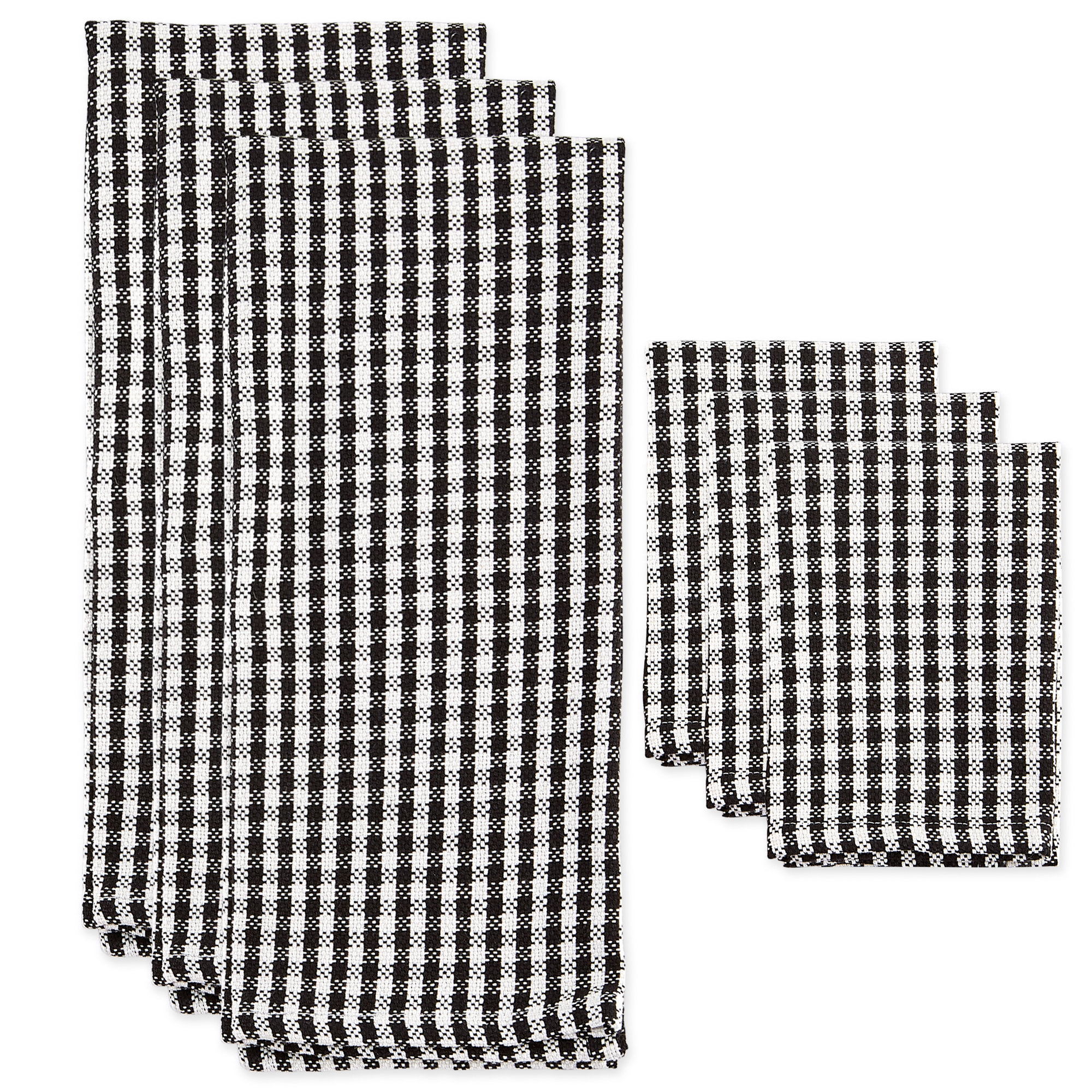 black and white dish towels