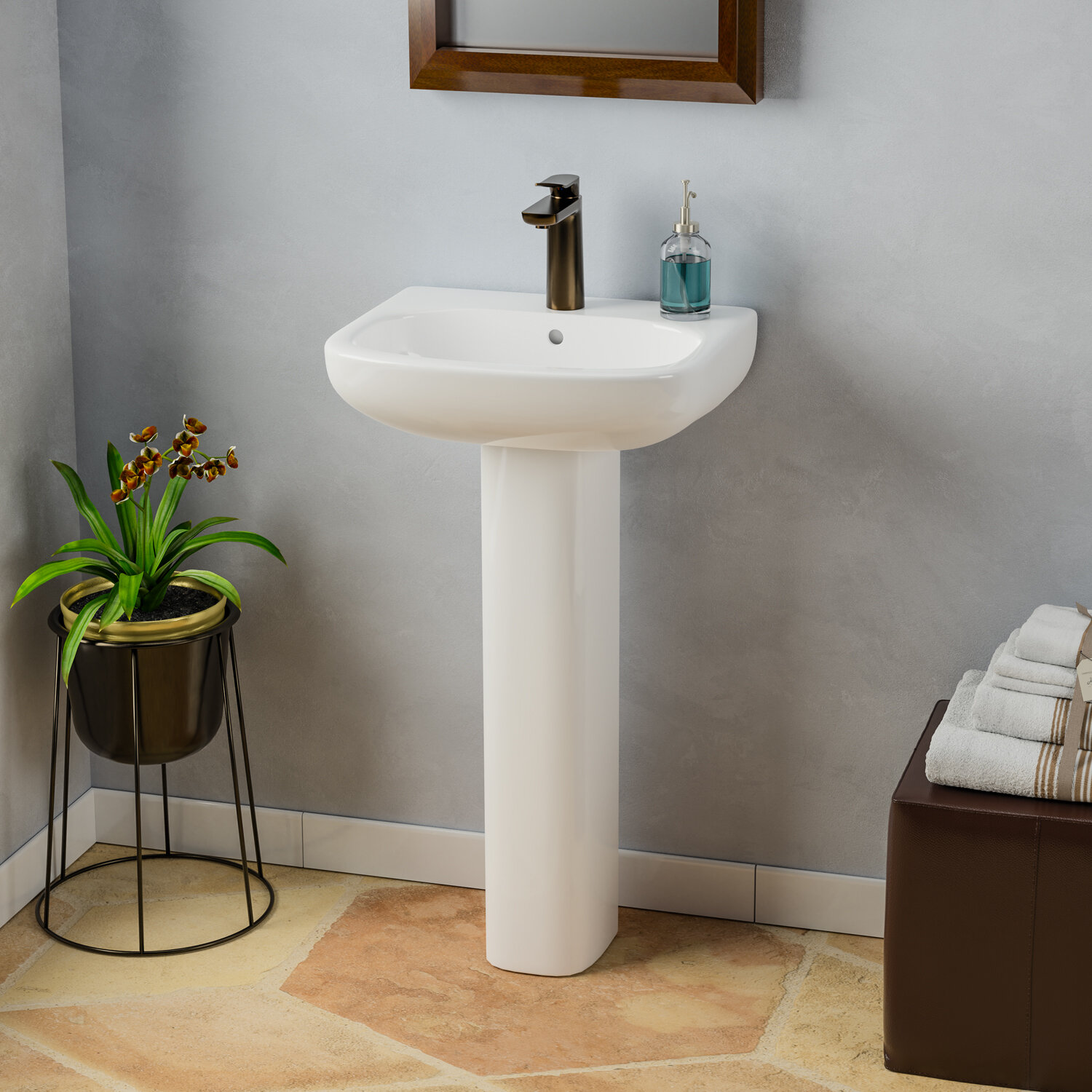 Barclay Tonique Vitreous China U Shaped Pedestal Bathroom Sink With Overflow Reviews Wayfair