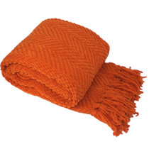 teal and orange throw