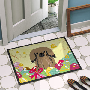 Easter Eggs Pekingnese Indoor/Outdoor Doormat