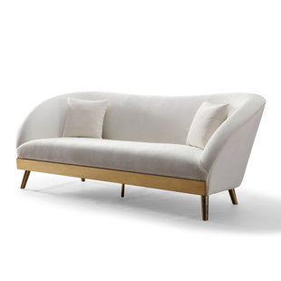 Modern Contemporary Mustard Velvet Sofa Allmodern Valda Velvet Sofa