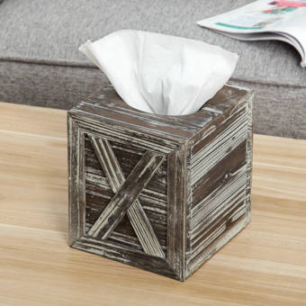 Greyleigh Stonington Concrete Stone Wooden Boutique Tissue Box Cover Reviews Wayfair