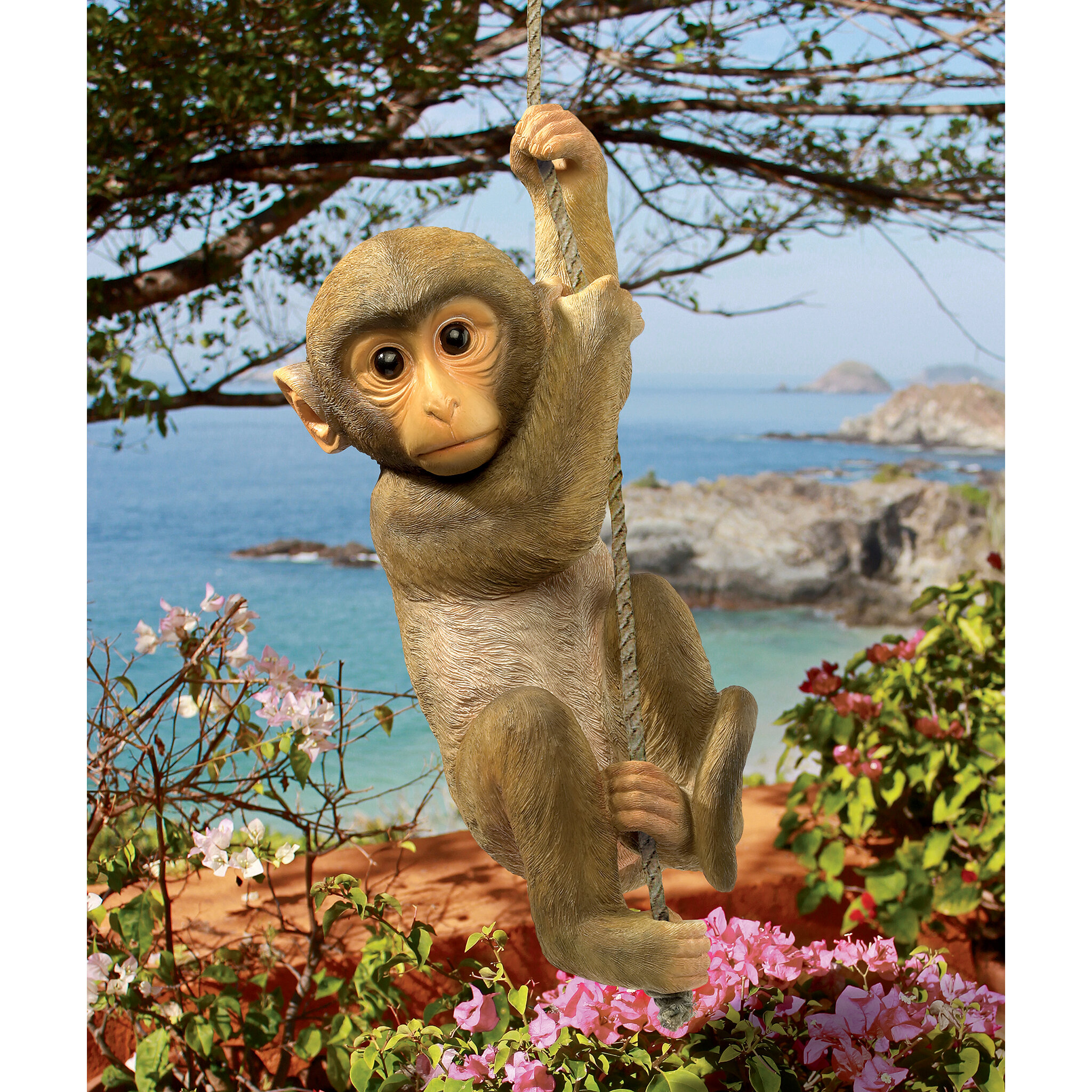 Design Toscano Chico The Chimpanzee Hanging Baby Monkey Statue Reviews Wayfair