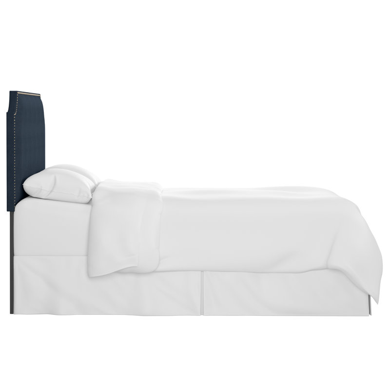 Ashleigh Nail Button Solid Wood Upholstered Panel Headboard