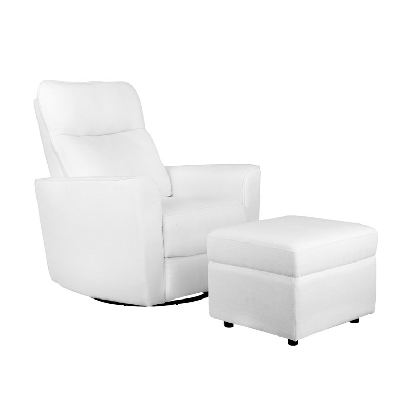 white glider with ottoman