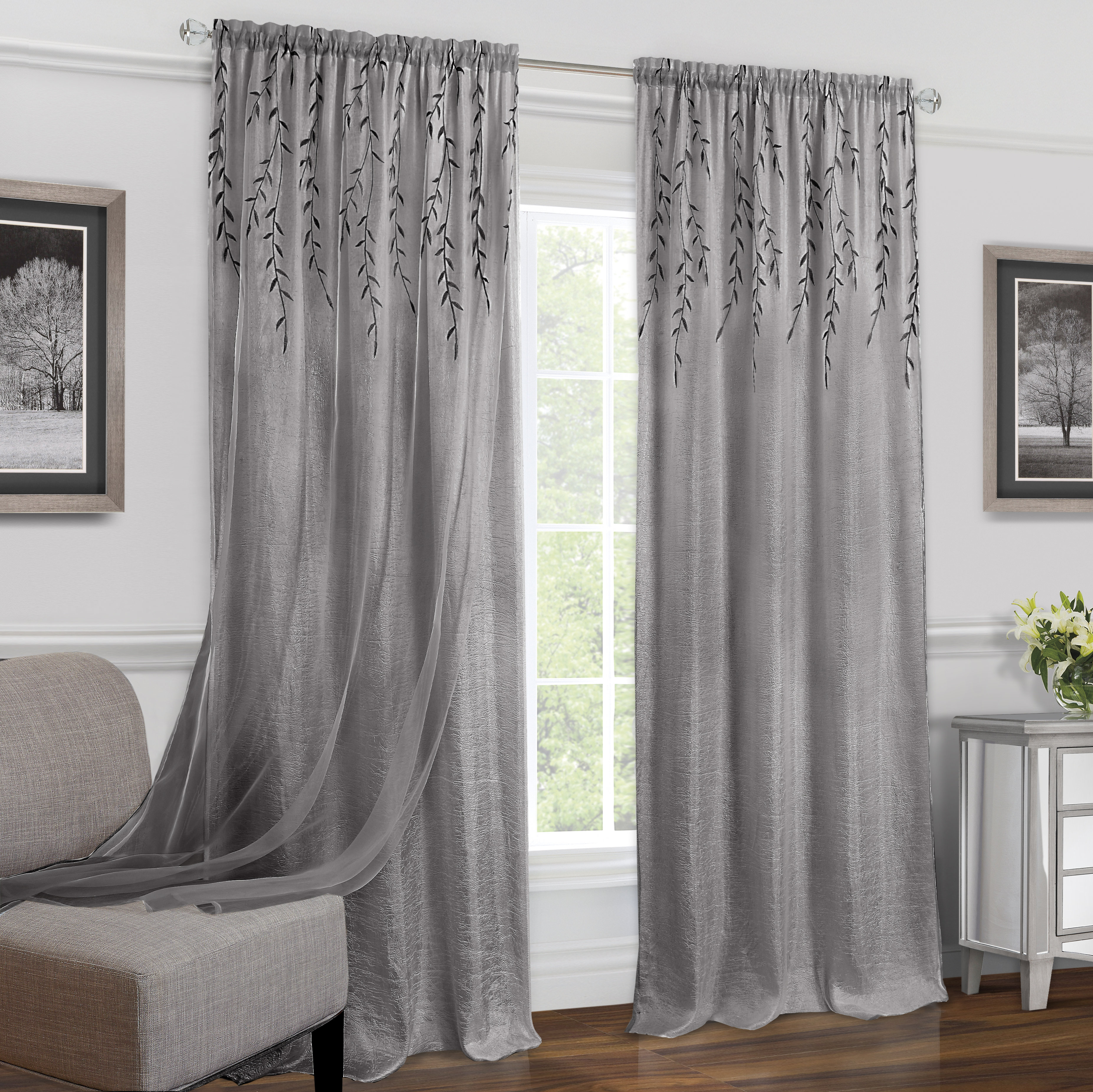 Charlton Home Hadlee Solid Semi Sheer Rod Pocket Single Curtain Panel Reviews Wayfair