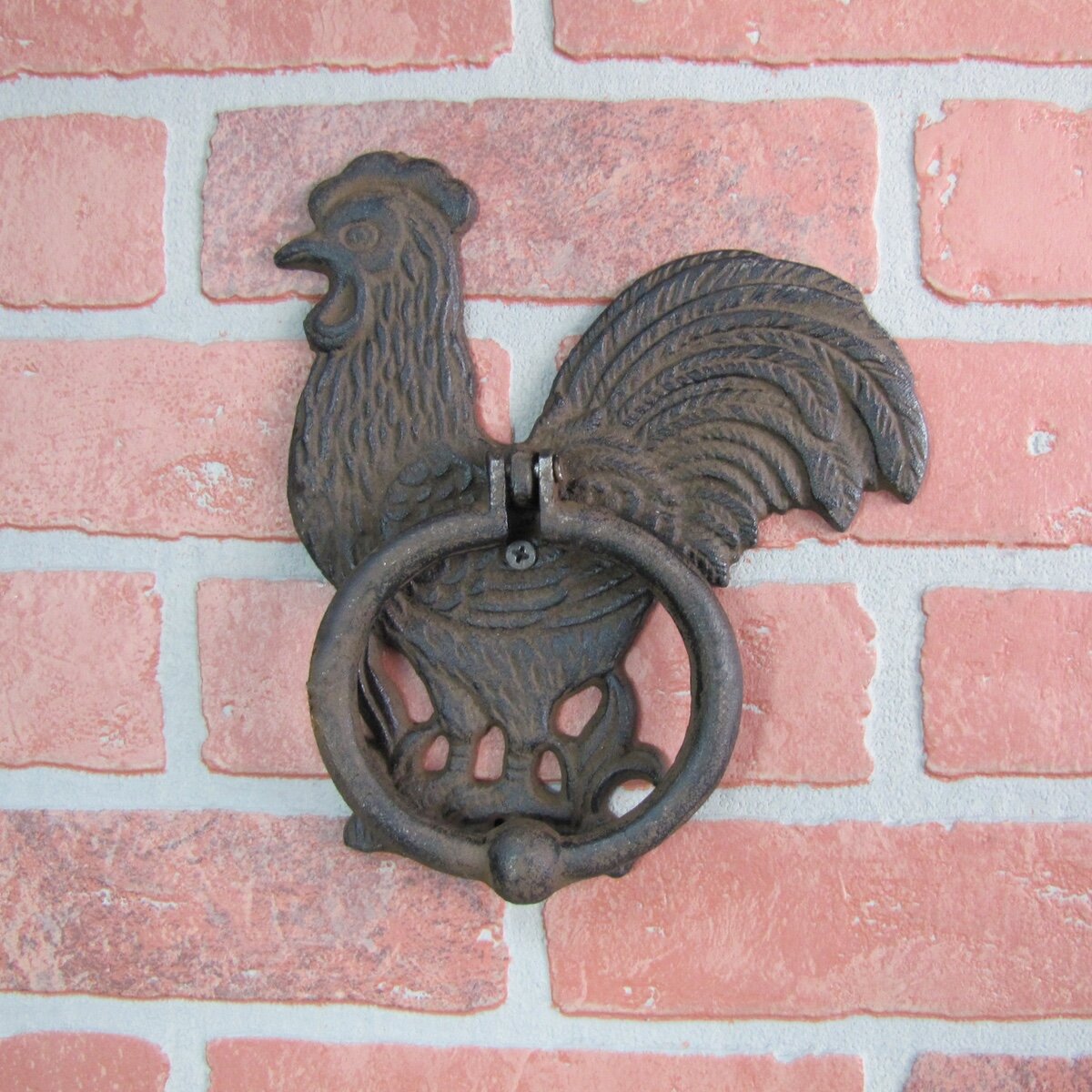 Treasure Gurus Cast Iron Rooster Door Knocker Rustic Hen Chicken Door Hardware Farmhouse Decor