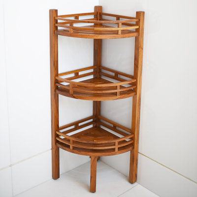 Knudsen Solid Wood Free Standing Bathroom Shelves