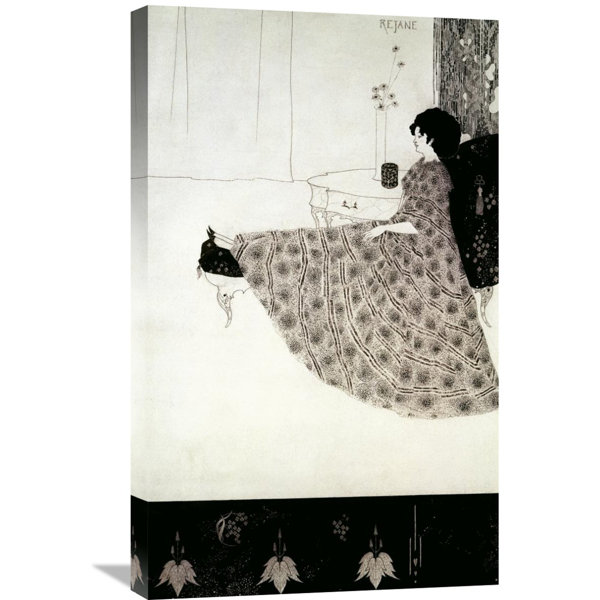Global Gallery Seated Woman By Aubrey Beardsley Painting Print