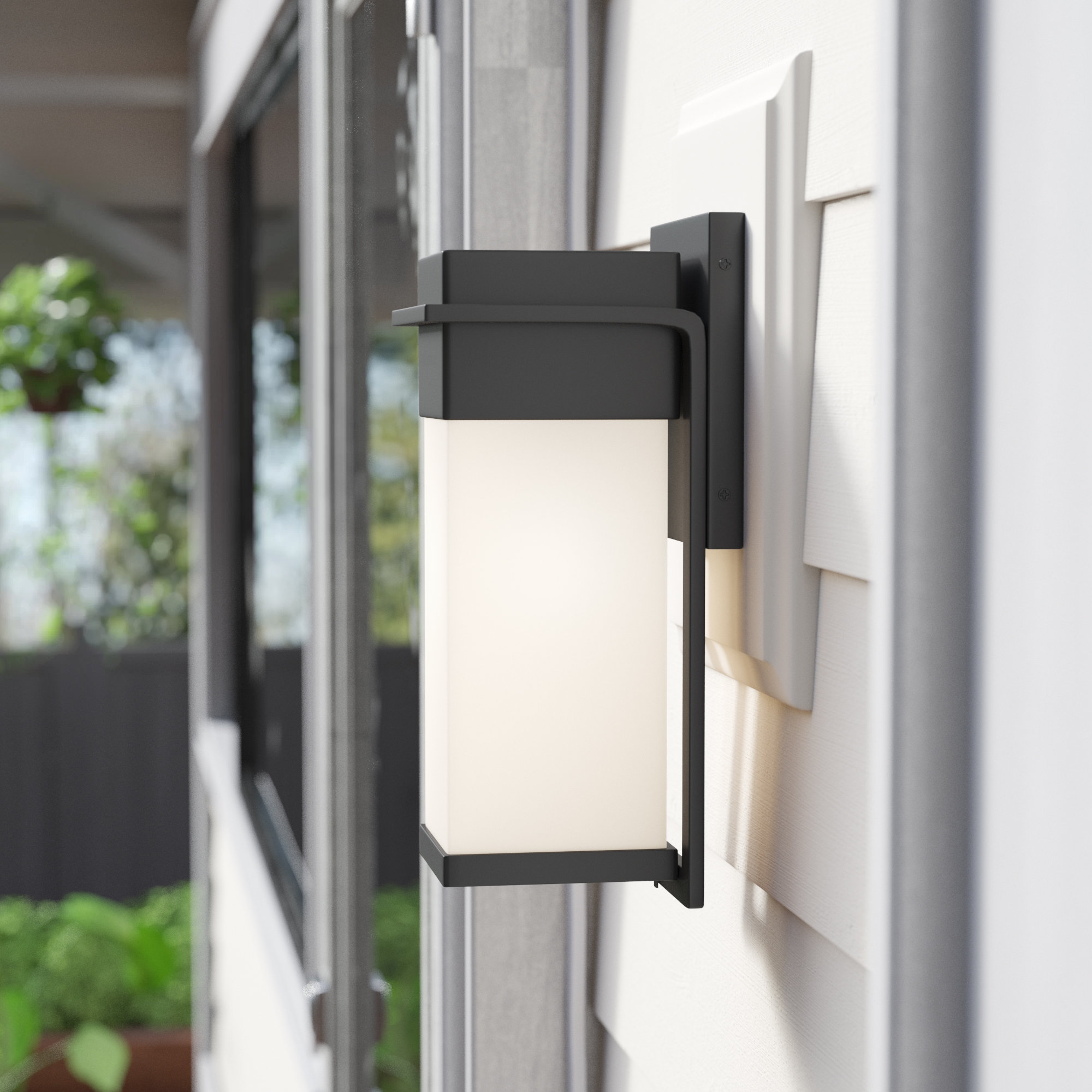 Brayden Studio Luzerne Led Outdoor Armed Sconce Wayfair