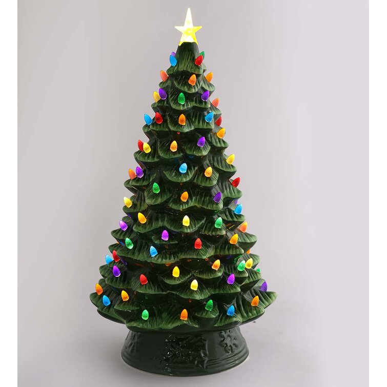 Plow & Hearth Lighted Ceramic Christmas Tree & Reviews | Wayfair