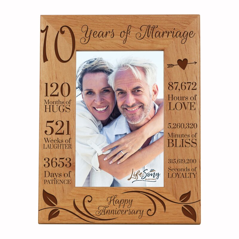 LifeSong Milestones Engraved 10th Wedding Anniversary Happy Annivesary ...