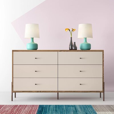 Alviso 6 Drawer Double Dresser Hashtag Home Color Off White