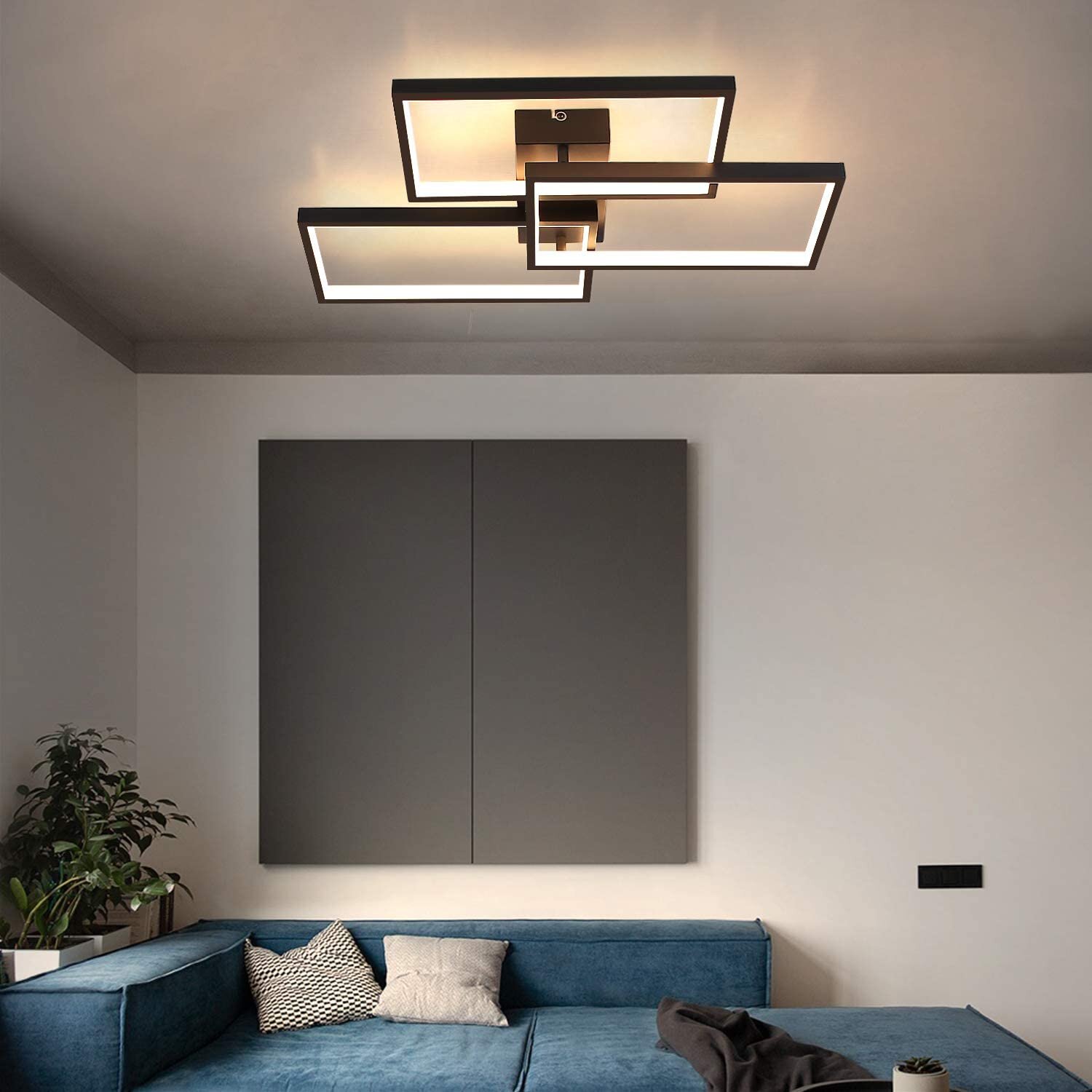 Design LED Decken Lampe Leuchte Chrom Glas Beleuchtung Wohn Schlaf Zimmer Diele 