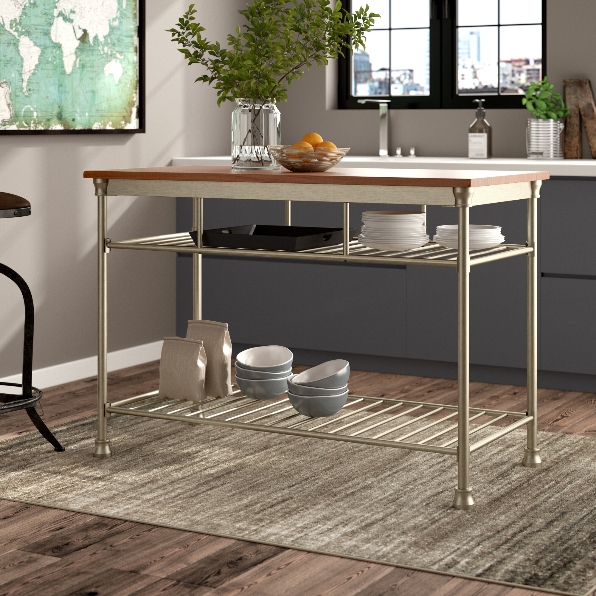 Trent Austin Design Haleakal Kitchen Island Prep Table With Manufactured Wood Reviews Wayfair