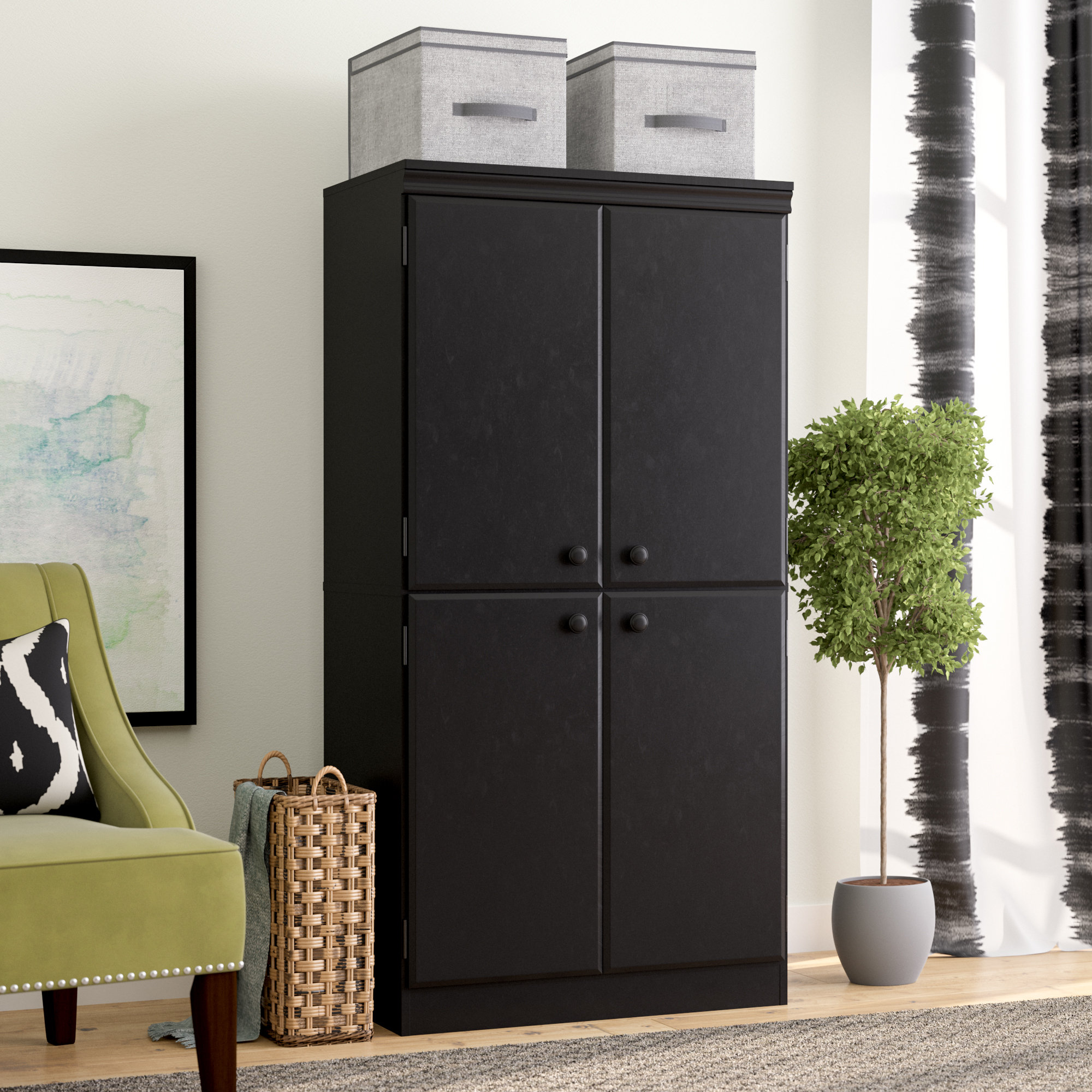 Andover Mills Caines 4 Door Storage Cabinet Reviews Wayfair