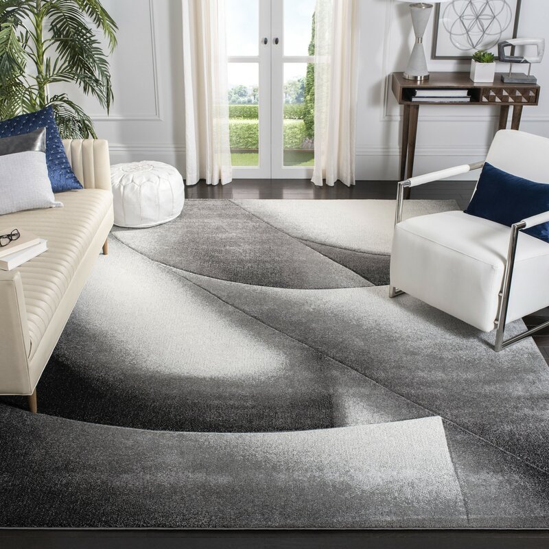 Orren Ellis Anne Grey Dark Grey Area Rug Reviews Wayfair Ca