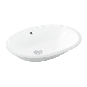 Basic Ceramic Oval Undermount Bathroom Sink with Overflow