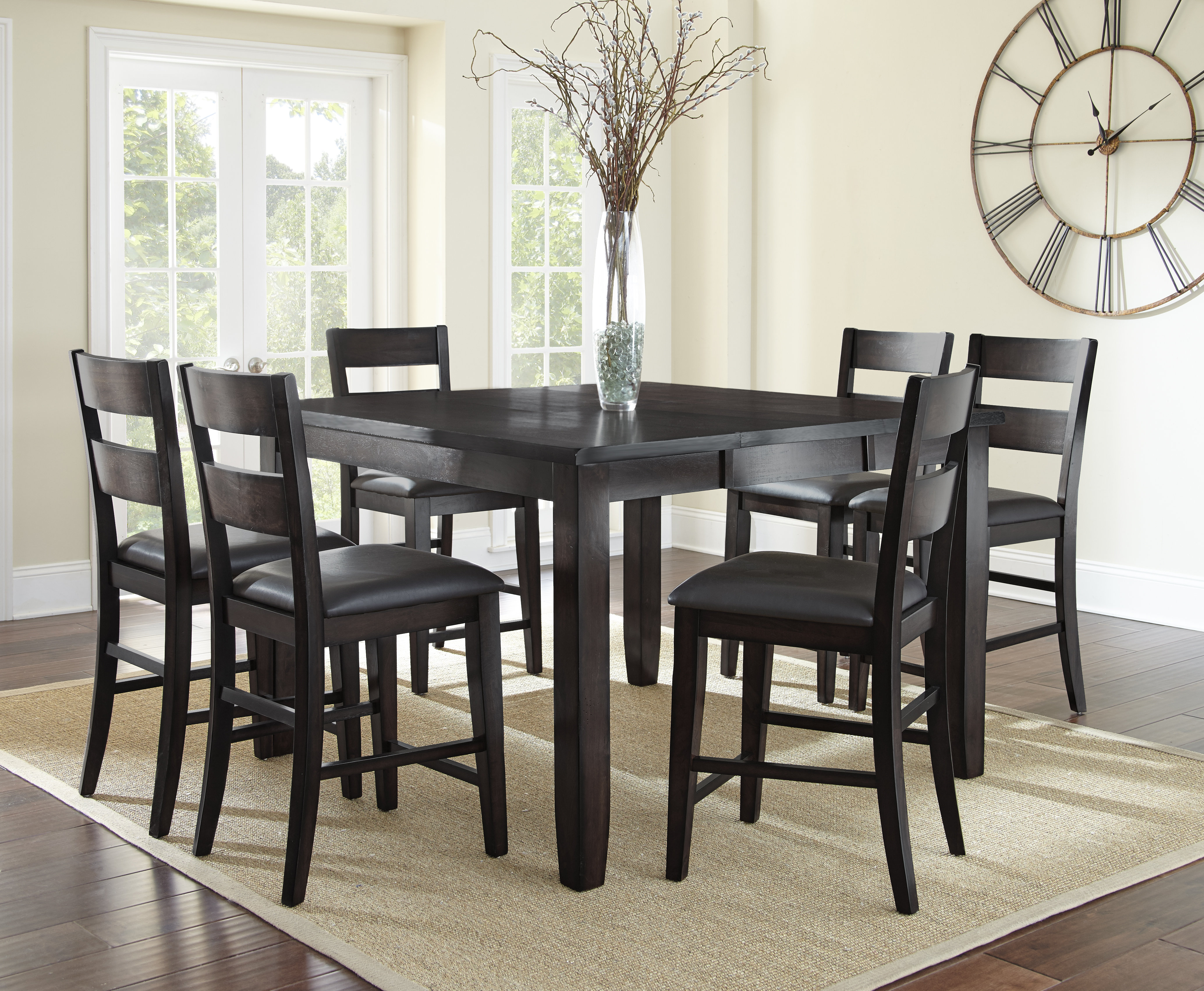 Alcott Hill Wynwood 7 Piece Counter Height Solid Wood Dining Set Reviews Wayfair