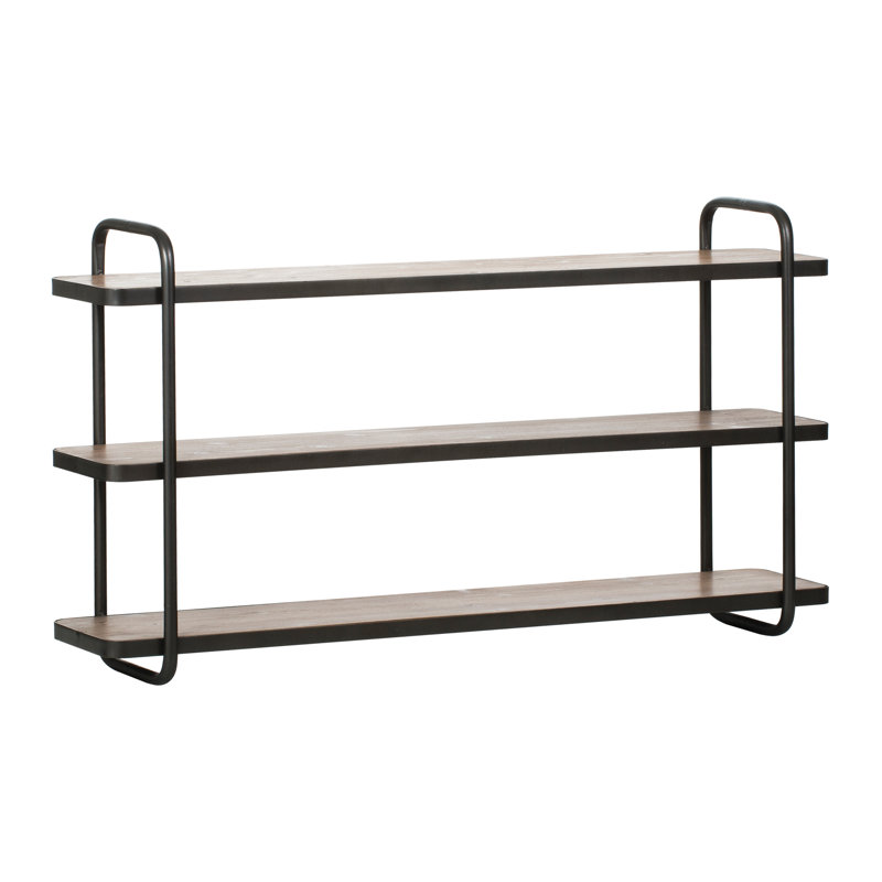Gracie Oaks Mckinnis Fir Wood And Metal 3 Tier Wall Shelf Wayfair