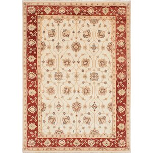 One-of-a-Kind Barrows Hand-Knotted Cream Area Rug