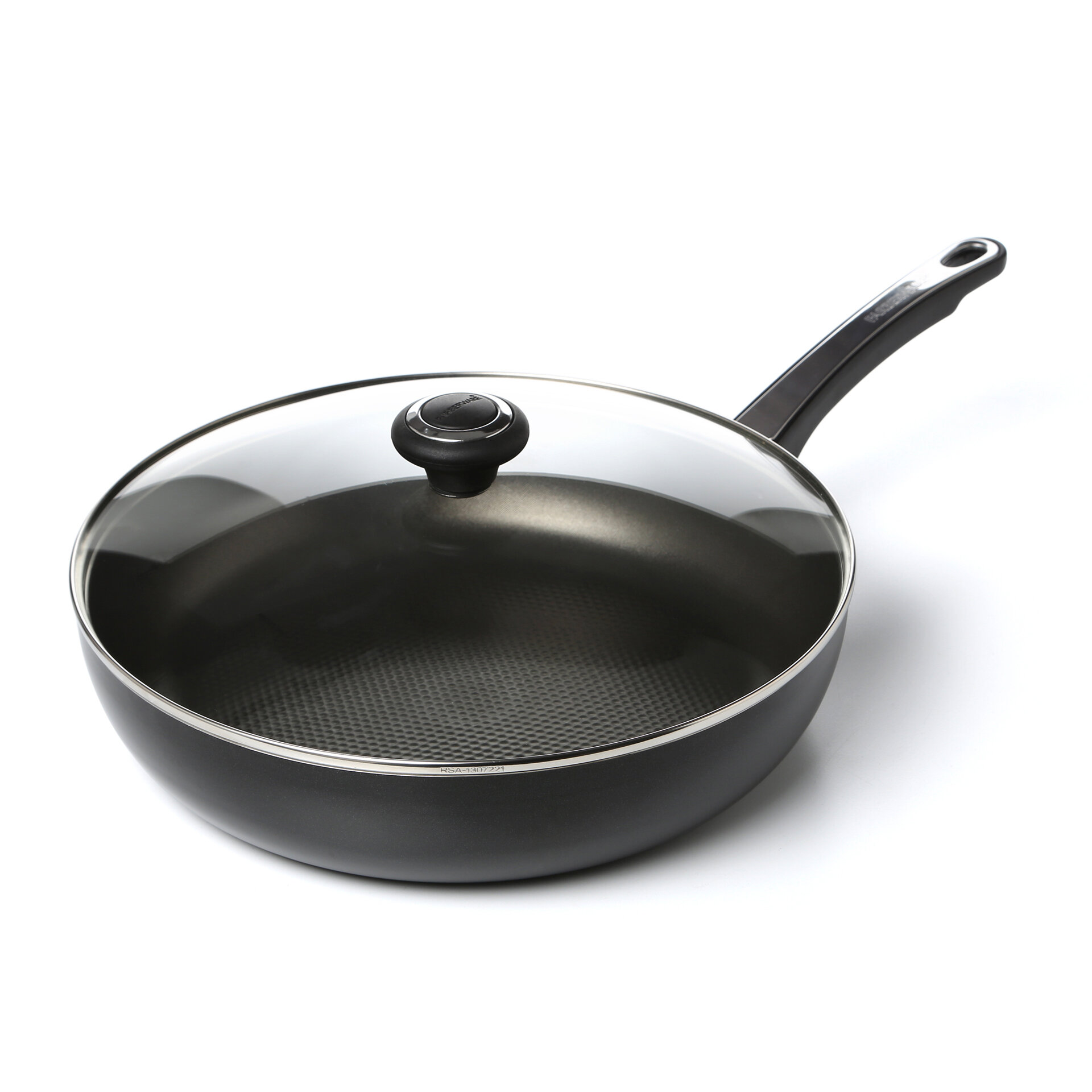 deep non stick frying pan with lid