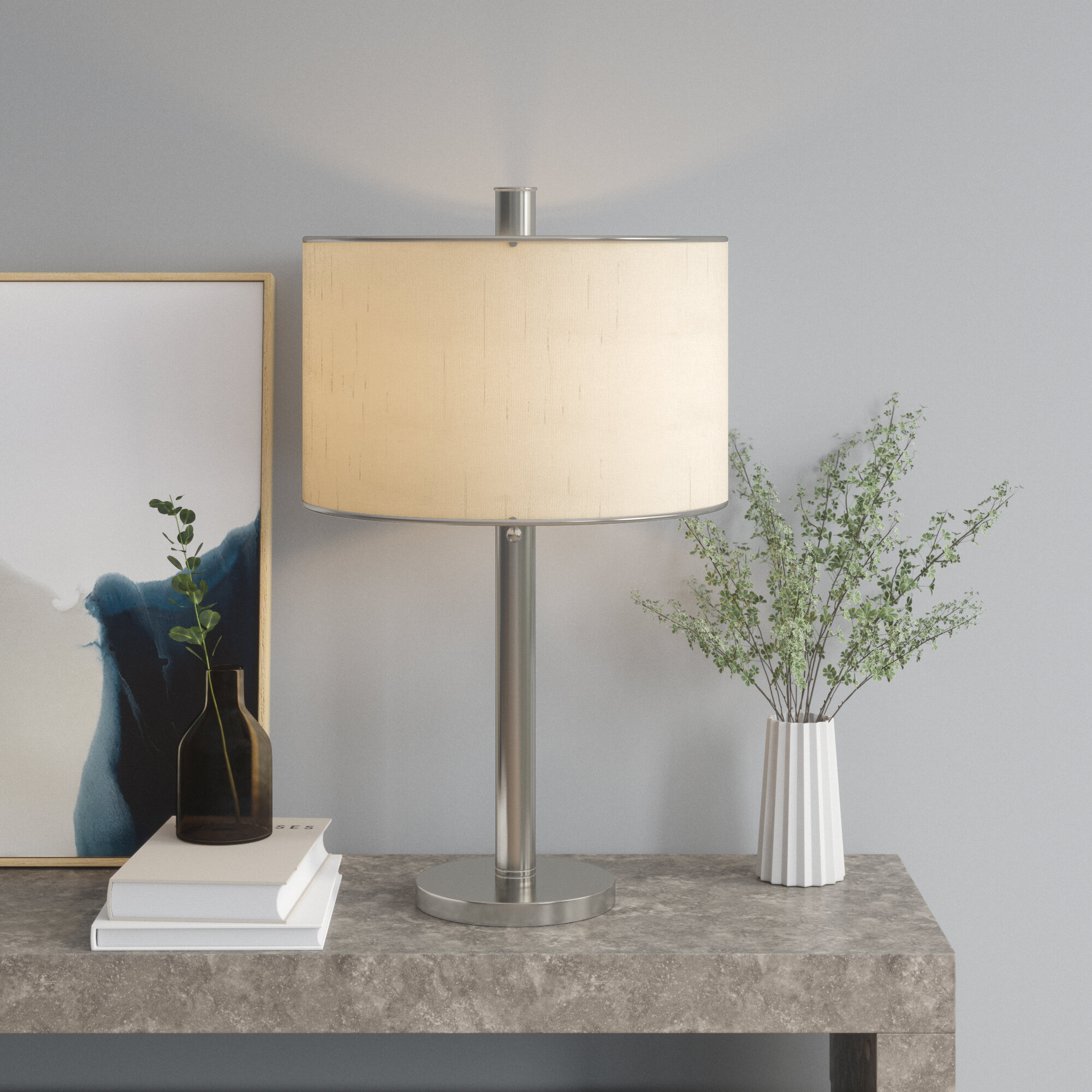 brushed steel table lamp