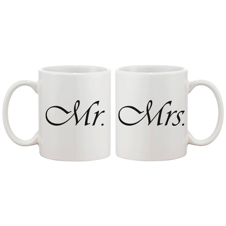 Mug Set 2 Piece MR and Mrs 14 Oz Coffee Mugs 