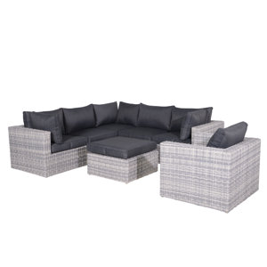 6-Sitzer Ecksofa-Set Silverbird mit Kissen von W..