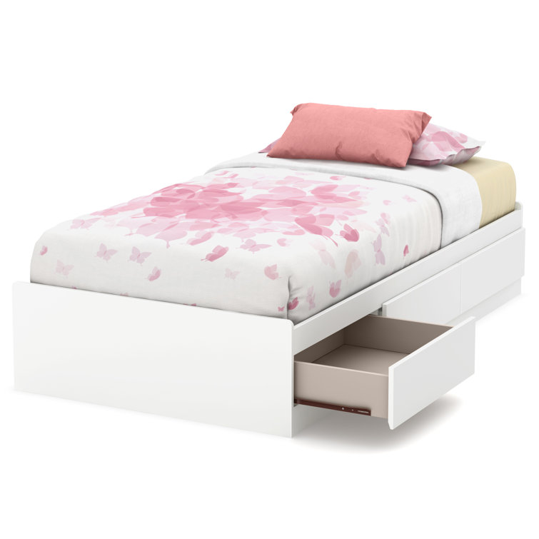 Pemberly Row Twin Mates Bed in Soft White 