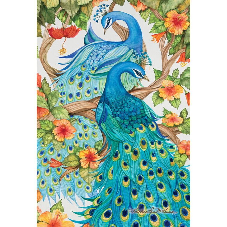 NEW TOLAND GARDEN FLAG PRETTY PEACOCK BEAUTIFUL 12.5 X 18 MADE IN THE USA 