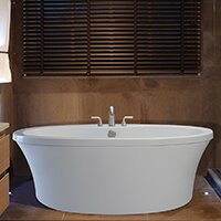 Center Drain Freestanding 66 X 36 75 Soaking Tub With Deck