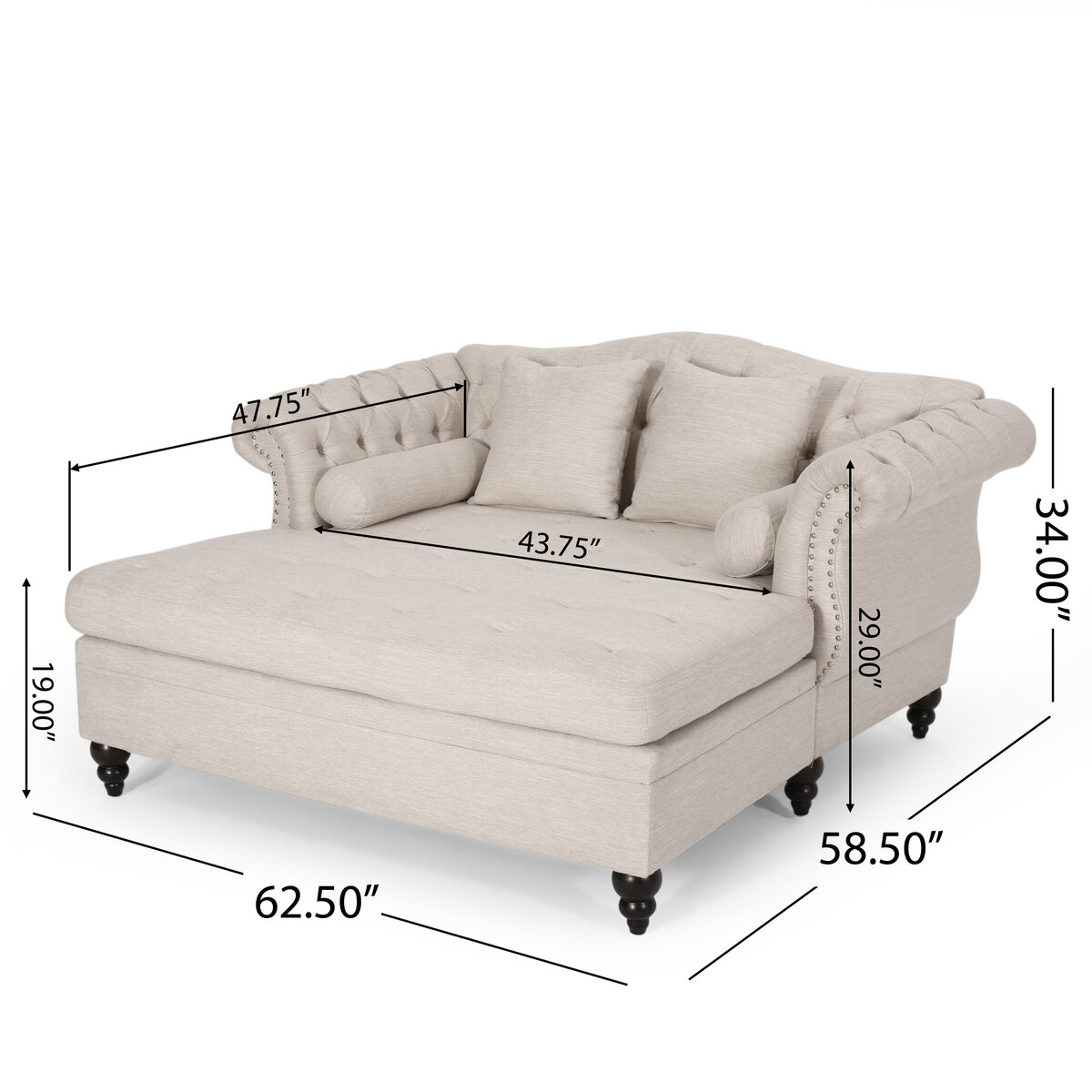 Darby Home Co Lamm Tufted Two Flared Arms Chaise Lounge & Reviews | Wayfair