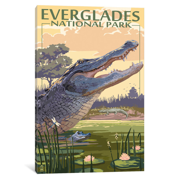 East Urban Home U S National Park Service Series Everglades National Park Alligators Vintage Advertisement On Canvas Reviews Wayfair