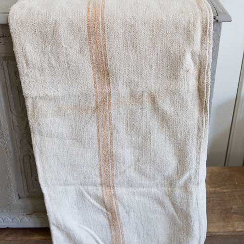 The Grey Antler Vintage Tan Striped Grain Sack | Wayfair