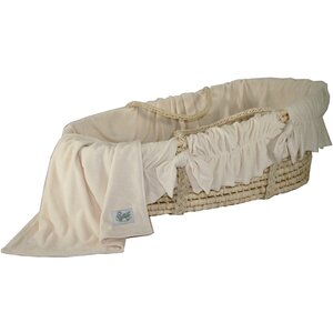 Moses Basket With Ivory Velour Bedding