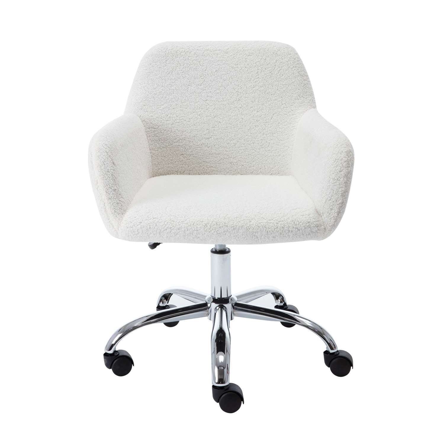 Everly Quinn Rustic Sherpa Office Chair