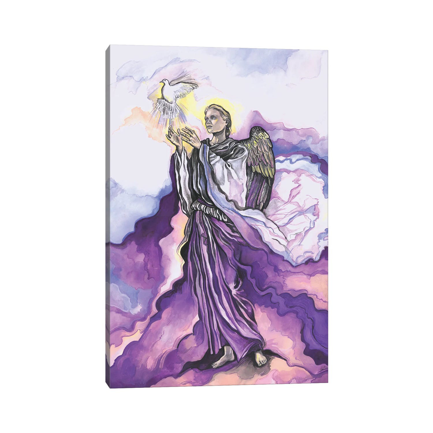 East Urban Home The Seven Archangels - Archangel Uriel by Fanitsa Petrou -  Wrapped Canvas Painting | Wayfair
